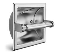 JunSun Porte-Rouleau de Papier Toilette encastré en Acier Inoxydable chromé Poli - Distributeur de Rouleau de Papier Toilette Moderne - Support de Montage arrière Inclus