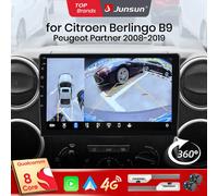 Junsun Qualcomm 8 cœurs 360 caméra CarPlay Android Auto autoradio pour citroën Berlingo B9 Peugeot Partner 2008 - 2019 V1C (2GB 32GB)