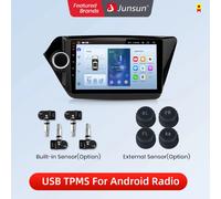 Junsun-Système d'alarme de surveillance de la pression TPMS, USB, 4 capteurs internes, lecteur DVD de voiture, accessoires de navigation de voiture