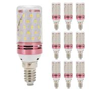 Junterone 10 Ampoules LED E14 en Forme de Maïs 12 W pour Remplacer Les Lampes Halogènes, Petites Ampoules Intelligentes à Visser et à Économie D'Énergie, Lumière Chaude