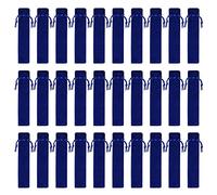 Junterone 100 PièCes Velours Stylo Pochette Bleu Cordon Stylo Sac Unique Stylo Porte-Manche Crayon Sac pour éCole Bureau Cadeau d'affaires