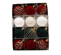 Junterone 12PCS 6CM Boule de Noël Ornements Arbre Décorations pour Les Vacances de Mariage Arbre de Noël Décoration Boule Suspendue E