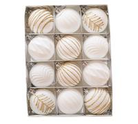 Junterone 12PCS 6CM Boule de Noël Ornements Arbre Décorations pour Les Vacances de Mariage Arbre de Noël Décoration Boule Suspendue C