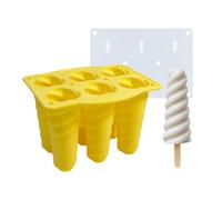 Junterone 2 Moules à Glaces en Silicone Faits Maison pour Enfants, de Qualité Alimentaire, Faciles à Nettoyer, Jaune