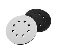 Junterone 2 PièCes SéRies 5 Pouce (125Mm) Pad D'Interface éPonge 8 Trous pour les Tampons de PonçAge et les Disques de PonçAge à Boucles et Crochets pour le Polissage de InéGale