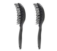 Junterone 2PièCes SéRies Brosse de Ventilation IncurvéE, Brosse de SéChage de Coiffeur avec Broches de DéMêLage en Nylon, DéMêLage Bicolore Noir et Blanc Deux Couleurs Antistatique
