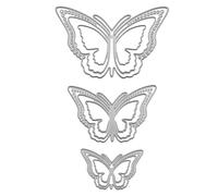 Junterone 3 Pièces 3D Papillon en Métal Découpé, Papillon Découpé pour la Fabrication de Cartes Matrices de Découpe de Cadre Papillon