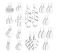 Junterone 32 Pièces Boucles d'oreilles Vierges par Sublimation, Boucles d'oreilles Imprimées par Sublimation, Boucles d'oreilles Forme Larme à Transfert Thermique Non Finies, DIY