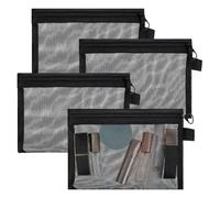 Junterone 4 Mini en à Fermeture Éclair, Pochette en à Fermeture Éclair, Pochette en Nylon à Fermeture Éclair, Trousse Maquillage en pour le Bureau à Domicile