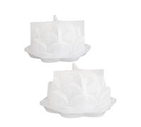 Junterone 4 Moules à Bougies en Silicone 3D en Forme de Lotus de Grande Taille, Kit de Fabrication de Savon en Résine et Plâtre D'Aromathérapie Fait à la Main