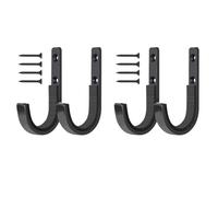 Junterone 4 Pièces en Métal Mural J Crochet Outil Crochet Supports de Rangement Conviennent Aux Maisons D'Outils et Aux Maisons Noir