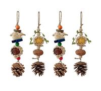 Junterone 4 Pièces Jouet à Mâcher pour Oiseaux, Corde en Coton Amusante, pour Perroquets, à Mordre pour Oiseaux, D'Entraînement pour Calopsittes pour Animaux de Compagnie