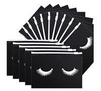 Junterone 50 PièCes à Cils à Cils pour de Suivi de Maquillage pour Cils avec Fermeture à GlissièRe pour Femmes (Noir 6X4 Pouces)
