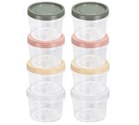 Junterone 8 Pièces Récipients Ronds en Plastique avec Couvercles, Petits Pots de Stockage de Congélateur Réutilisables avec Couvercle à Vis 500ML