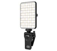 Junterone Anneau pour Selfie avec Clip de Téléphone et Arrière 80 LED 2000 MAh Rechargeable Portable à Clipser pour Tablette/Ordinateur Portable