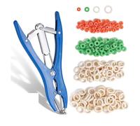 Junterone Bague de Castration pour Bétail avec 4 Tailles Différentes D'Anneaux de Castration pour Chèvres, Agneaux, Moutons, Pince à Expansion de Ballon