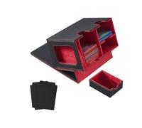 Junterone Boîte de de Cartes Présentoir de Cartes avec Plateau à Dés Deck Box Deck Box Contenant plus de 160 Cartes à Collectionner Boîte de Rangement Deck Box Rouge