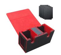 Junterone Boîte de Rangement de Cartes pour plus de 200 Cartes, Étui de de Cartes 3 en 1, Organisateur de Cartes avec 4 Séparateurs Rouge