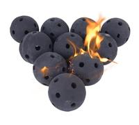 Junterone Boules de Feu Creuses en Céramique, Ensemble de 15 Pierres à Feu Rondes pour Foyers ou Accessoires de Cheminées Intérieurs et Extérieurs