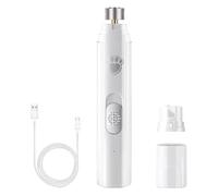Junterone Broyeur à Ongles Électrique pour Chien avec Roue de Polissage, Lumière LED, Coupe-Ongles pour Animaux de Compagnie, Rechargeable par USB, 2 Vitesses