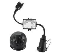 Junterone Convertisseur de Feux de Remorque US vers Europe, Prise Plate à 4 Voies (Véhicule Américain) vers Prise Ronde à 7 Voies (Remorque Européenne)