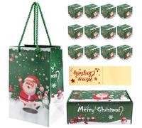 Junterone Ensemble de Boîtes Cadeaux en Forme de Boîte à Argent de Noël pour Offrir de l'argent en Espèces (Vert, 12 Pièces)