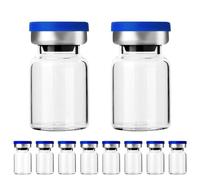 Junterone Flacons Vides Stériles avec Port D'Injection Auto-Cicatrisant, avec Capuchon en Plastique en Aluminium, Flacons Vides Scellés (5ML 10Pièces)