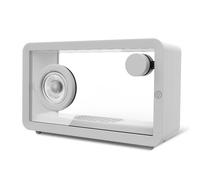 Junterone Haut-Parleur Bluetooth Verre Transparent Haut-Parleur Audio Hi-FI Barre Lumière Colorée Lecteur de Musique Blanc