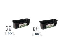 Junterone Lot de 2 mangeoires noires à suspendre pour canard, oie, dinde avec clips, faciles à utiliser