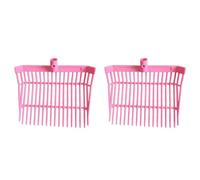 Junterone Lot de 2 têtes de rechange pour fourche à fumier, râteau à fumier de cheval, pour ramasser le fumier, élimination stable des déchets, facile à installer, rose