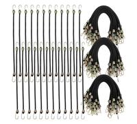 Junterone Lot de 50 mini tendeurs élastiques avec crochets - 25,4 cm - Noir - Courtes - Pour bagages et vélos - Facile à installer