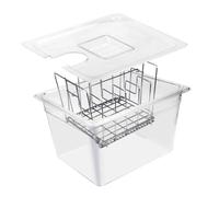 Junterone Machine de Cuisson sous Vide Récipient de 11 L avec Séparateur de Séparateurs Amovibles en Acier Inoxydable
