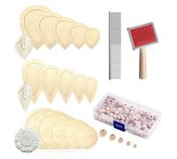 Junterone Moules de Découpe de Feuilles en Macramé et Ensembles de Peignes Gabarit de Découpe de Feuilles Rondes en Macramé pour la Fabrication Artisanale de Glands en Plumes en Macramé