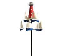 Junterone Ornements de Voilier de Moulin à Vent Sculpture de Vent d'art, Décorations Extérieures de Jardin de Moral Good, Cadeaux