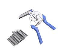 Junterone Outil de Pince à Anneau de Porc avec 600 Agrafes en M, Approprié pour le Grillage à Poulets, à Mailles et à Cages, Poignée Antidérapante.