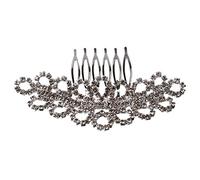 Junterone PEIGNE A CHEVEUX PLAQUE D'ARGENT STRASS 88MM POUR FEMME