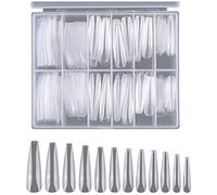 Junterone PièCe D'Extension D'Ongle 240 PièCes, Longue PièCe D'Ongle TrapéZoïDale 12 Tailles, AdaptéE Aux Salons de Manucure et au Bricolage