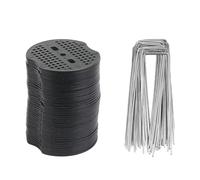 Junterone Piquet de Jardin en Forme de U avec Film pour Clous de Sol, Piquets Fixes, Outils de Fixation de Jardinage Adaptés à la Fixation de Tuyaux D'Irrigation Extérieurs