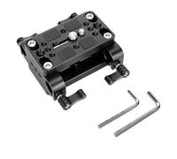 Junterone Plaque de de Caméra, Plaque de Base de pour Trépied Monopode avec Bloc de Rail de Serrage de Tige de 15 mm pour Support de Tige/Cage de Plate-Forme DSLR