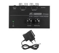 Junterone Préamplificateur Préampli PP500 Préamplificateur Phono avec Contrôle du Volume de Niveau Prise UE