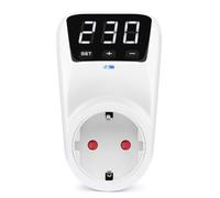Junterone Protège-Prise à Tension D'Affichage LED AC 230V, Prise de Protection de Puissance Réglable 16A avec Fonction de Réinitialisation Automatique, Fiche EU