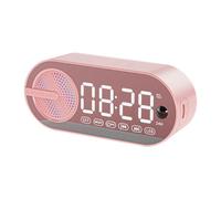Junterone Réveil Numérique Haut-Parleur Bluetooth, Haut-Parleur Portable et Radio FM, Petite Horloge de Table avec Alarmes pour Gros Dormeurs