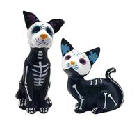 Junterone Statues du Jour des Morts, Statues d'halloween, Statues d'animaux, Artisanat en Résine, Statues du Jour des Morts, Décorations