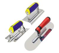 Junterone Truelle en Acier Inoxydable, D'Outils pour Le Lissage et Le Rainurage du Béton, Truelle en Acier Inoxydable pour Le Béton, Outil Manuel de Construction en Maçonnerie.