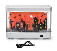 Junterone USB Fish Tank Light Aquarium Decor Night Light Virtuel Dynamique LED Lampe de Table Mignon Chambre Décor Cadeau Halloween