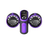 Junterone Ventilateur à Double Tête, Batterie Externe avec Lumière pour Le Camping en Plein Air, Les Voyages, Les Travaux, Gris et Violet