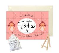 JUNTOS Puzzle Annonce Grossesse Tata, 24 Pièces, Format 10x15 cm, avec Pochon en Coton