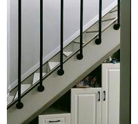 Junvstor Rampe d'escalier, Rampe d'escalier 30-150 cm, Garde-Corps en Fer forgé, Rampe d'escalier montée au Plafond, kit Complet, tiges de Support en L Noir avec Supports pour loft (Size : 100cm)