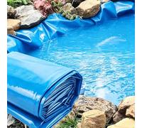 Junvstor Revêtement d'étang Bleu de Grande Taille, bâche imperméable pour étang à Poissons en PEHD, Film d'étanchéité à Membrane de Piscine Durable pour carpes koï extérieures, Cascades