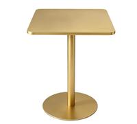 Junvstor Table de Bar carrée en métal à Hauteur Basse, Table de Chevet côté canapé pour Petits espaces, comptoir de Bistro, Tables de Cocktail, Tables d'appoint dorées